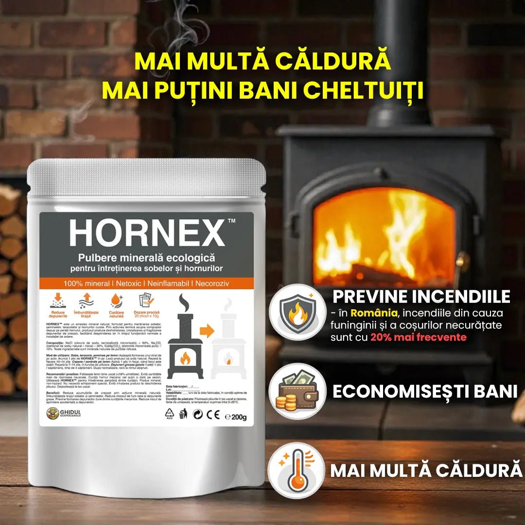 Hornex - Soluție pentru curățat sobe și hornuri | 200g - Ghidul Gospodarului