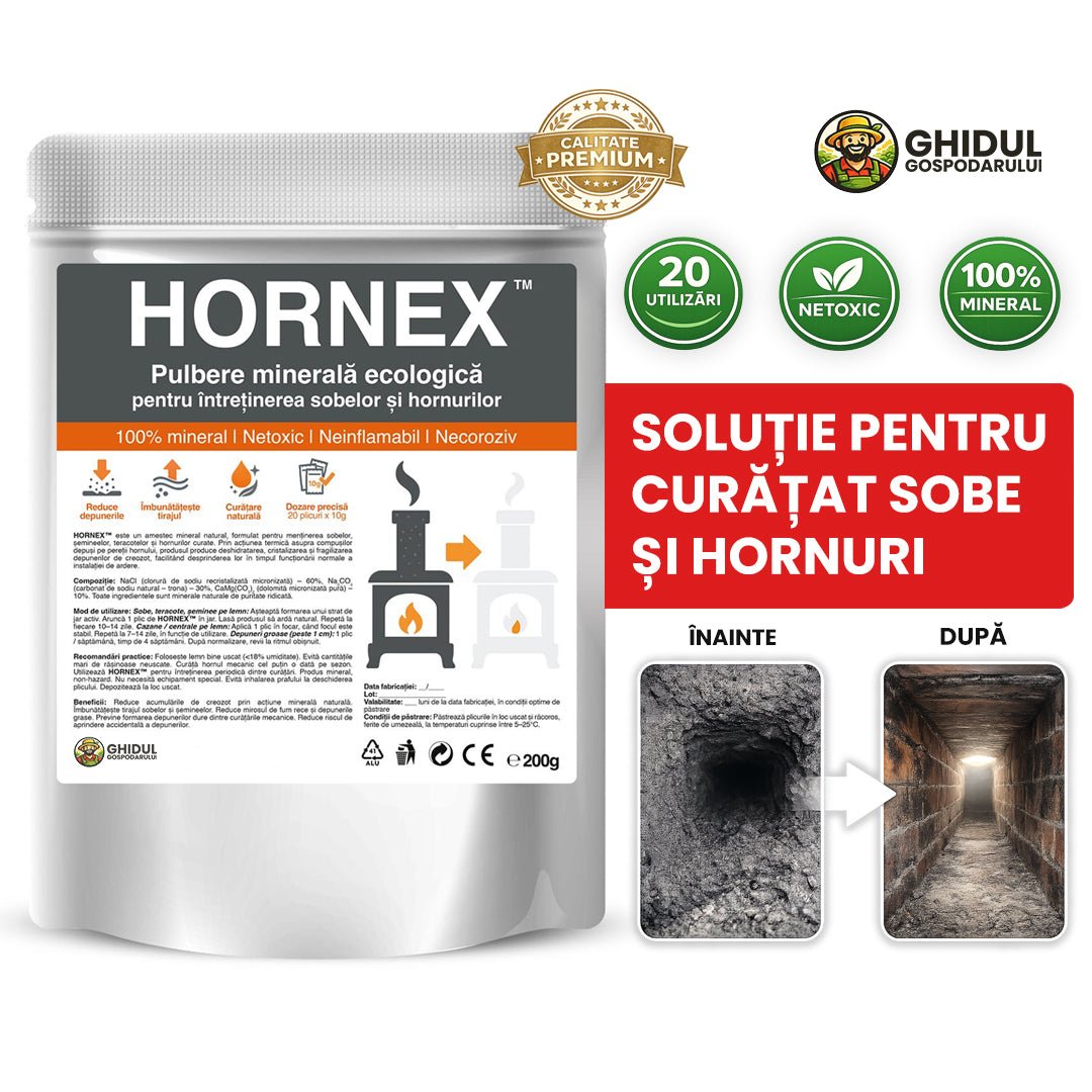 Hornex - Soluție pentru curățat sobe și hornuri | 200g - Ghidul Gospodarului